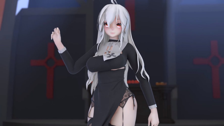 [MMD/4K] Haku – WiggleWiggle – 弱音 [166MB]-神域次元