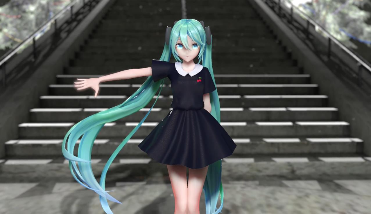 [MMD/4K]YYB Black Dress Miku – Snow Fairy Story [600M]-神域次元